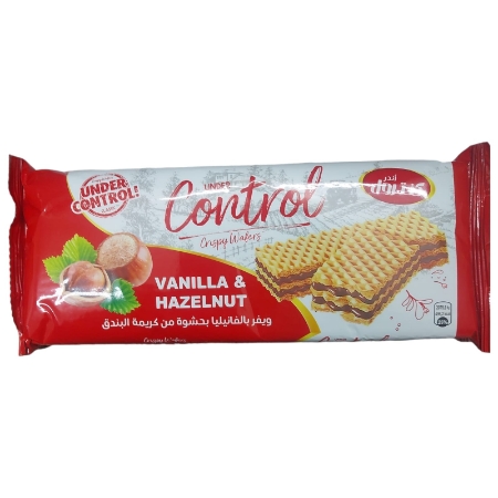 صورة اندر كنترول -ويفر بالفانيليا بحشوة من كريمة البندقا